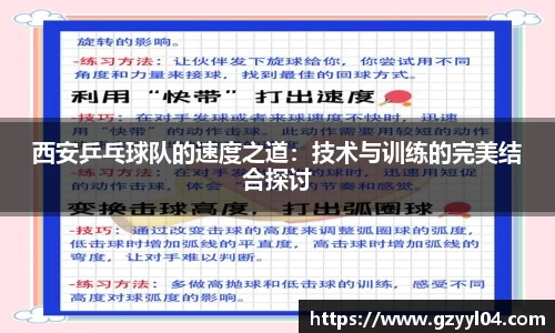 西安乒乓球队的速度之道：技术与训练的完美结合探讨