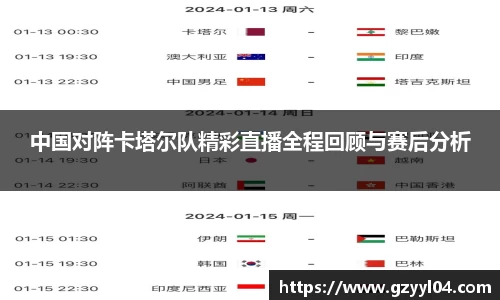 中国对阵卡塔尔队精彩直播全程回顾与赛后分析